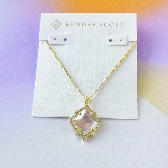 Kendra Scott Jewelry - $75 kendra scott Kacey Gold Long Pendant Necklace Dichroic Glass New